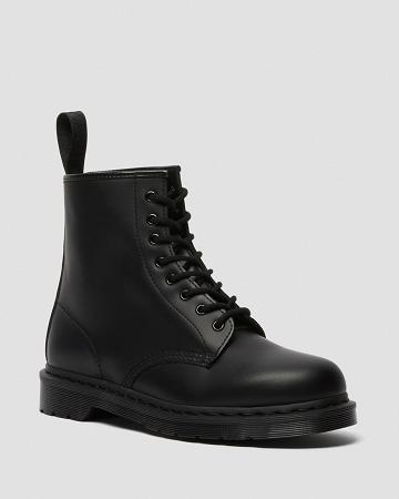 Men's Dr Martens 1460 Mono Smooth Leather Lace Up Boots Black | AU 519FDN